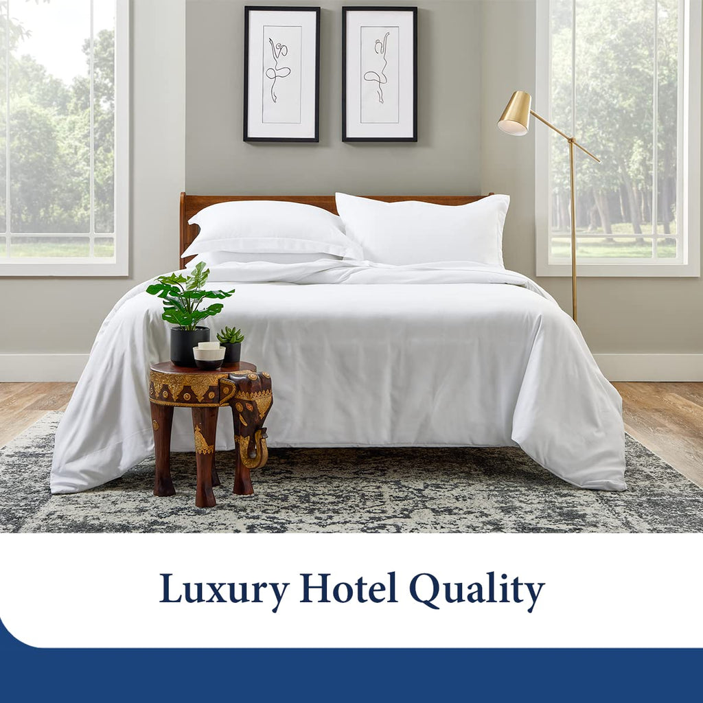 Cosy House Collection Luxury Duvet Cover Set 3-Piece - Blend Of Rayon Derived From Bamboo - Ultra Soft Bedding - Zippered Comfor