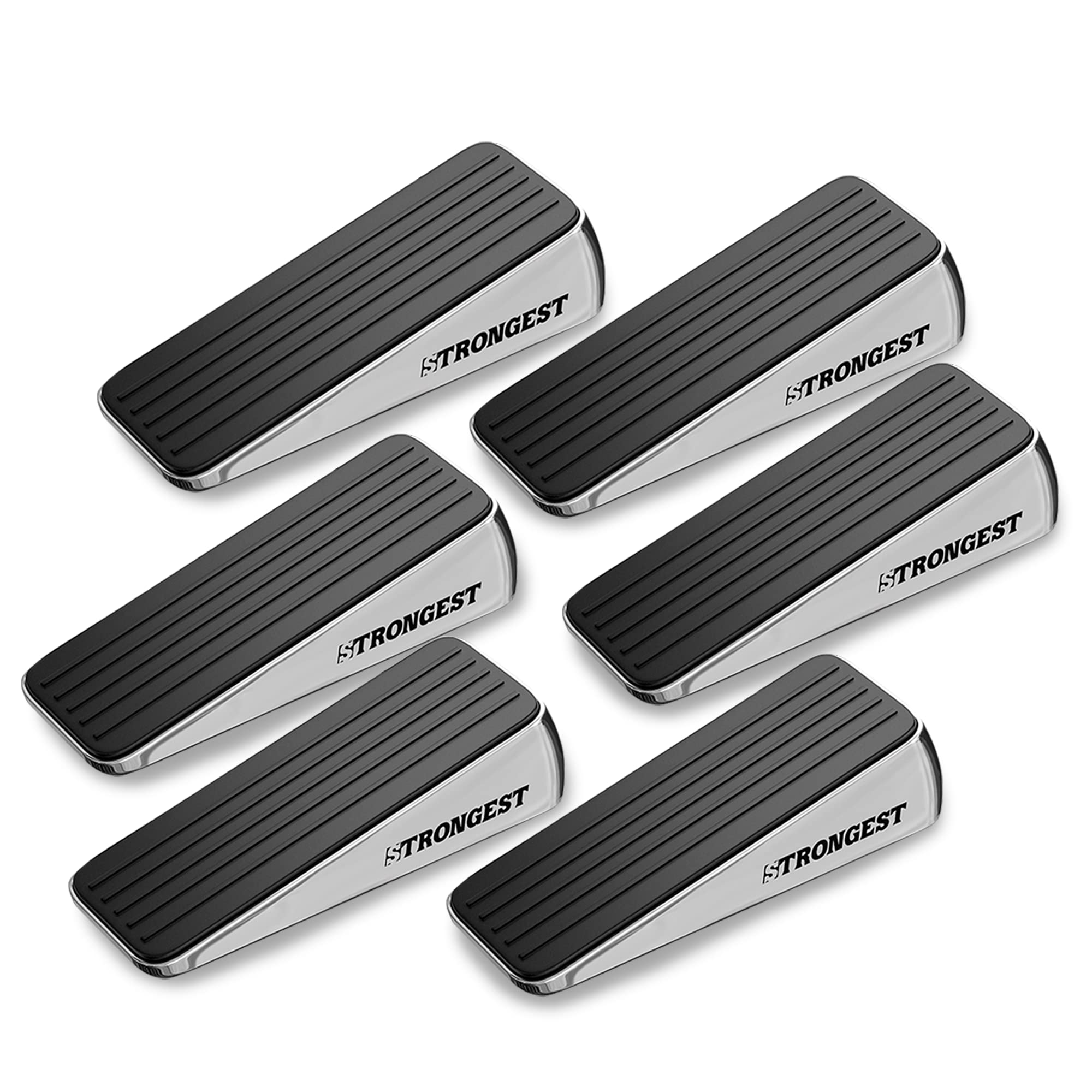 Strongest Door Stopper, Heavy Duty Door Stop Wedge Made Of Premium Quality Zinc And Rubber Suits Any Door, Any Floor. Set Of 2 A
