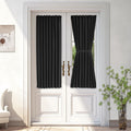 Vatge Front Door Curtains For Glass Window - Blackout Door Curtain Panel With Tieback For Living Room, 1 Panel, W25 X L54, Black