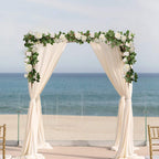 Felice Arts 2 Pcs Fake Rose Vine 13 Ft Artificial Garland With Cream Rose Flowers For Bedroom Wedding Arch Table Arrangement Gar