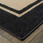 HomeRoots 5' x 8' Beige and Black Indoor Outdoor Area Rug