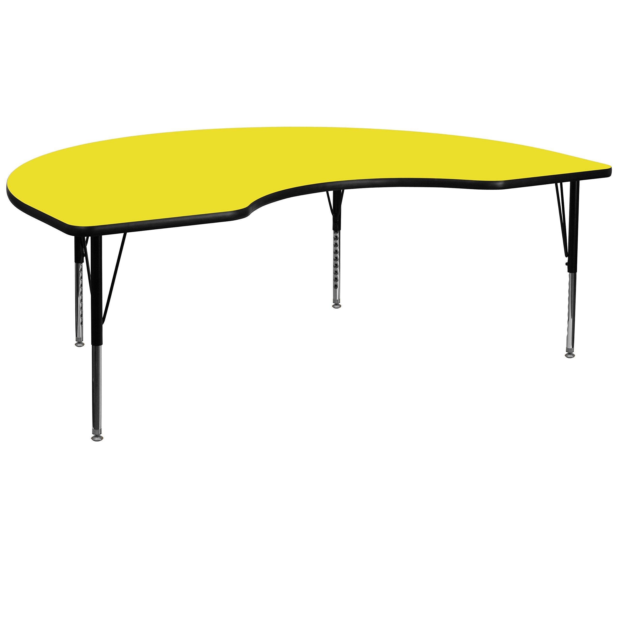 Flash Furniture 48X72 Kdny Yell Activity Table, 72"D X 48"W X 25.25"H, Yellow