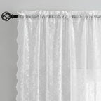 102 Inch Length White Lace Curtains 2 Panels Set Country Rustic Leaf Floral Knitted Vintage Lace Curtains For Living Room Bedroo