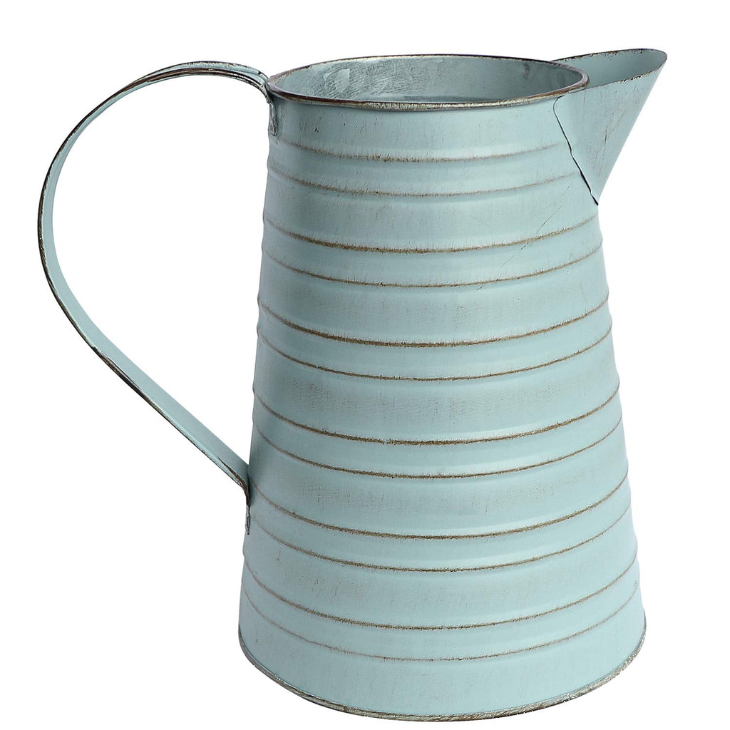 Apsoonsell Shabby Chic Metal Jug Vase Pitcher Flower Holder For Home Decoration