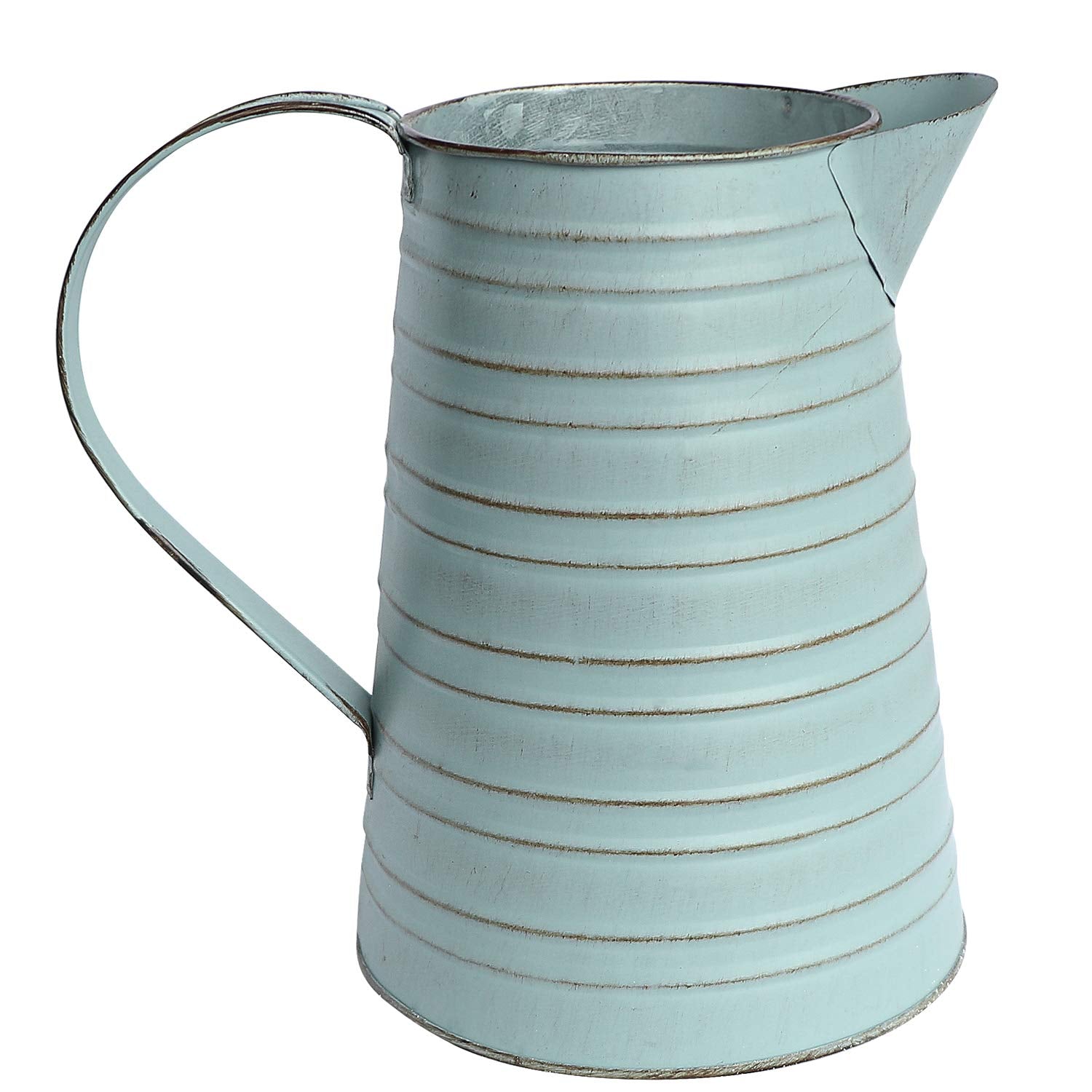 Apsoonsell Shabby Chic Metal Jug Vase Pitcher Flower Holder For Home Decoration
