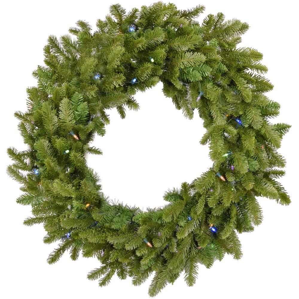 Christmas Time 36-In. Greenland Artificial Christmas Wreath With Multi-Colored Battery-Operated Led String Lights For Indoor/Outdoor Use | Festive Holiday Decor For Home And Office | Ct-Gl036W-Ml