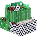Yoojahow 3 Pack Canvas Storage Baskets with Handles for Kids Soccer