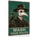 ALKB Halloween Gifts for Men Women Adult Novelty Metal Sign - Wash Your Hands - Gothic Bathroom Restroom Wall Decor 8x12In