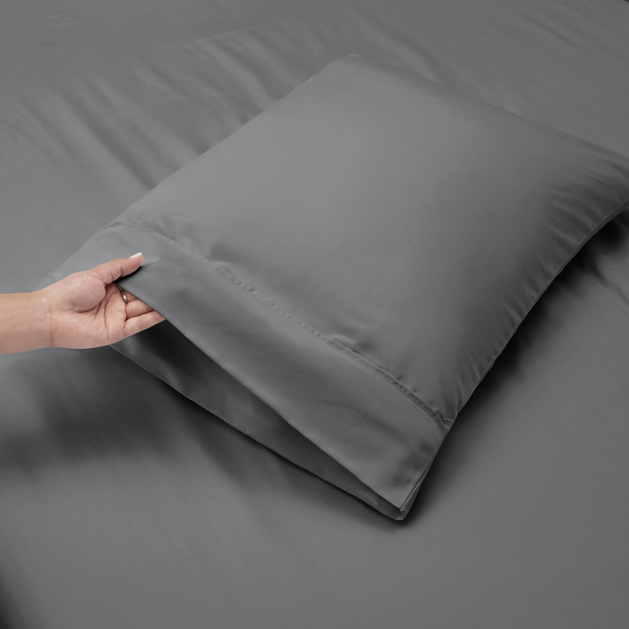 Nestl Extra Deep Pocket Sheets - Fits Mattress 18-24 Inches Deep, Extra Deep Pocket King Size Sheets Sets, 4 Piece King Size Sheets, King Sheets Deep Pocket, Grey Sheets