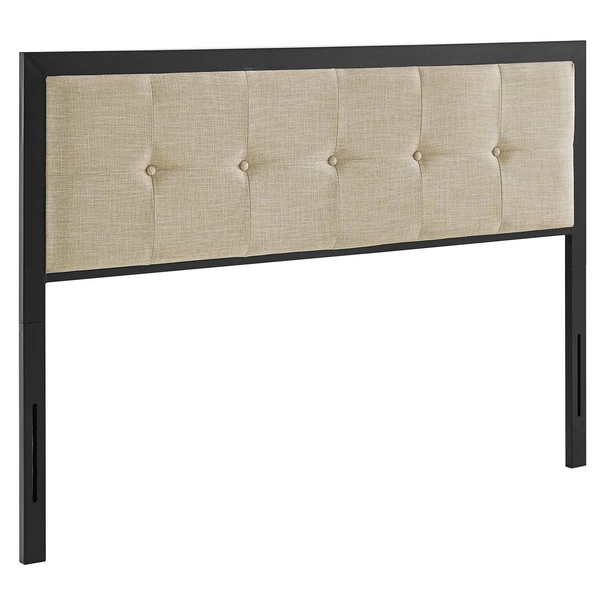 Modway Teagan Tufted Fabric Headboard, King, Black Beige