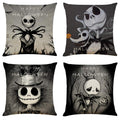 Ogrmar 4Pcs 18'X18' Throw Pillow Covers Halloween Decorative Couch Pillow Cases Cotton Linen Pillow Square Cushion Cover For S