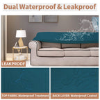 Easy-Going 100% Waterproof Couch Cover, Dual Waterproof Sofa Cover, Stretch Jacquard Sofa Slipcover, Leakproof Furniture Protector For Kids, Pets, Dog And Cat (Sofa, Peacock Blue)