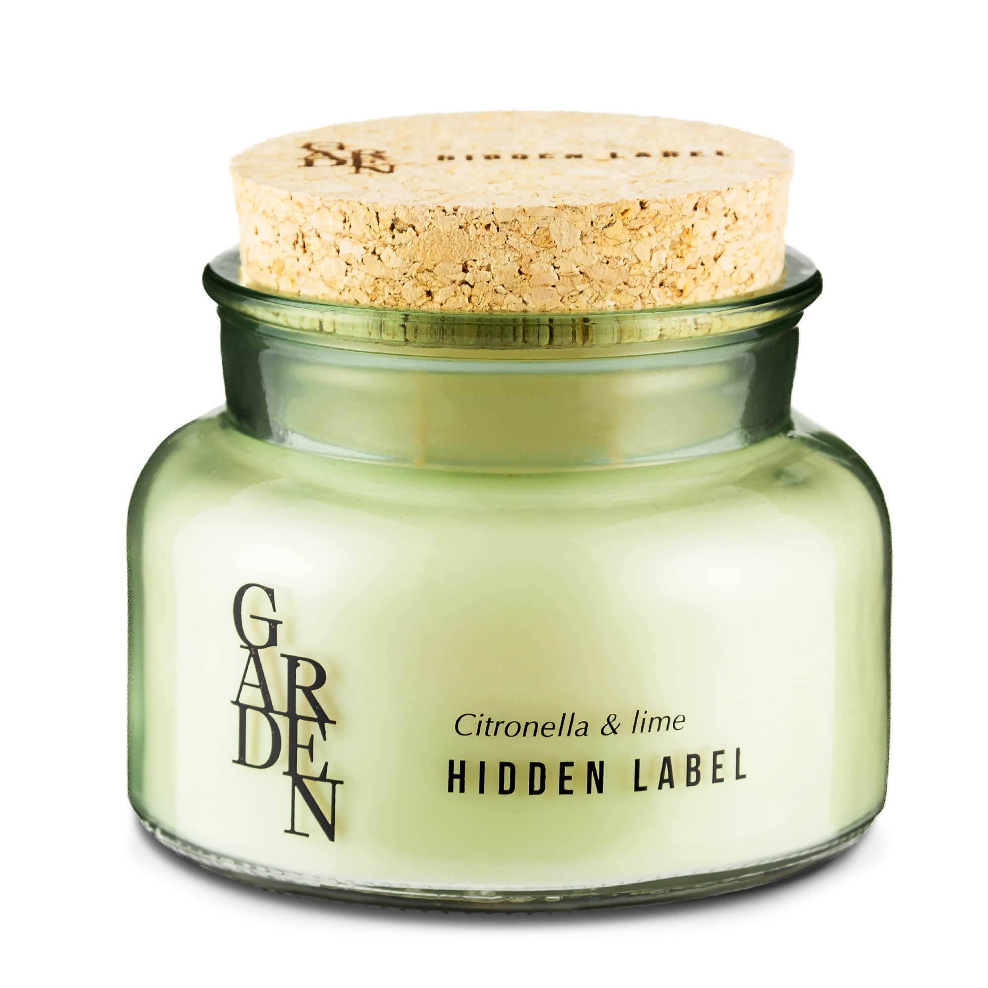 Hidden Label Citronella Candles Outdoor, Large Candles for Home Patio Citronella & Lime 17.6oz 2 Wicks 75hrs Burning, Soy Scente