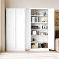 Letaya White Storage Cabinet with Adjustable Shelves-Metal Home Kitchen Pantry Cabinets with Doors,Organization Locker for Cupbo