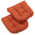 Blazing Needles Outdoor Spun Poly 19-Inch by 19-Inch by 5-Inch All Weather UV Resistant U-Shaped Cushions, Cinnamon, Set of 2