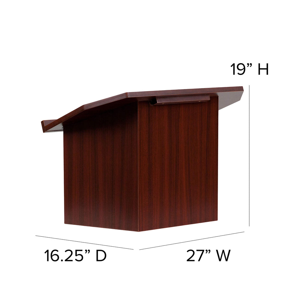 Flash Furniture Mysta Foldable Tabletop Lectern In Mahogany