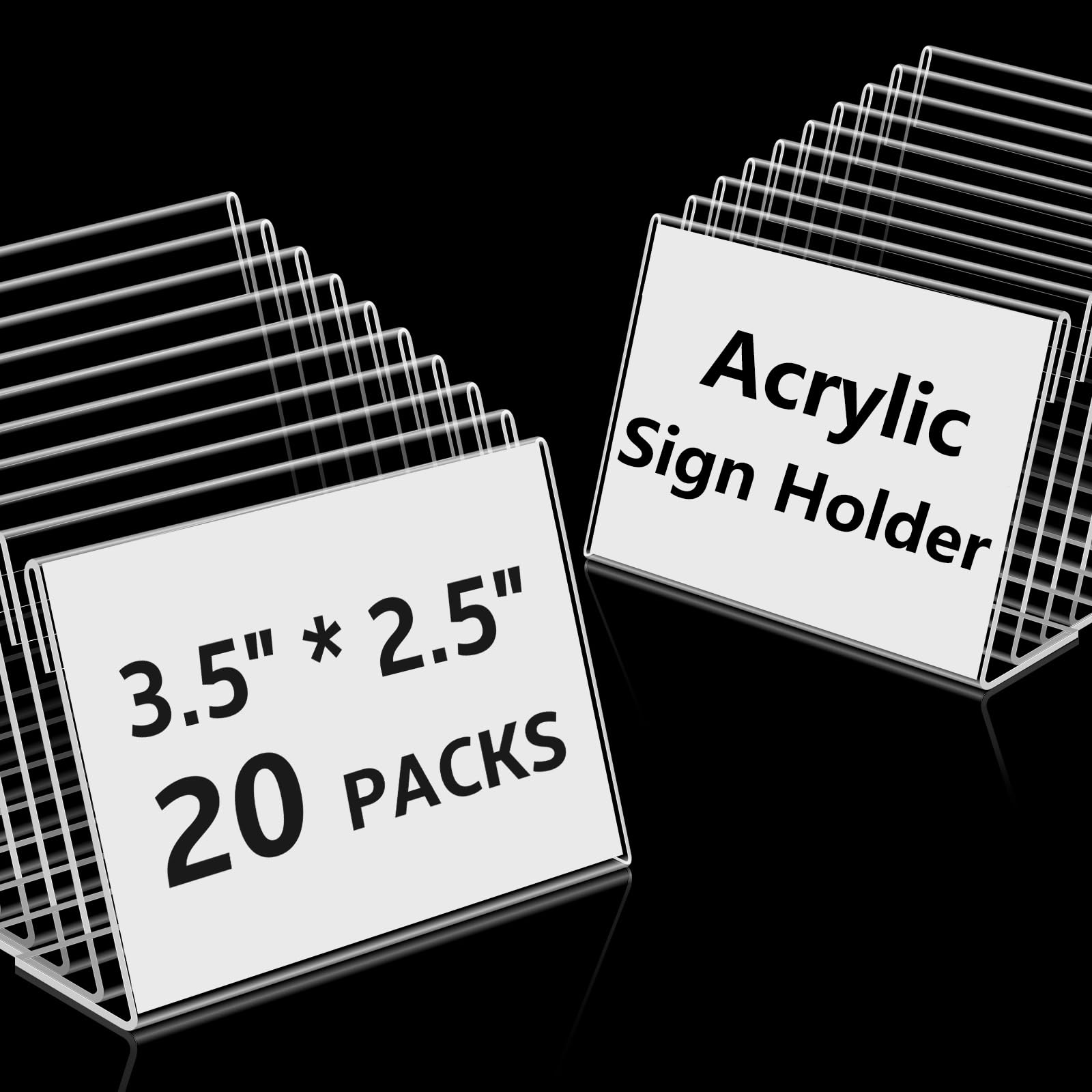 20 Pcs 3.5 X 2.5 Inch Small Acrylic Sign Holder, Mini Acrylic Food Signs Labels For Party Buffet, Retail Price Display Holder, C