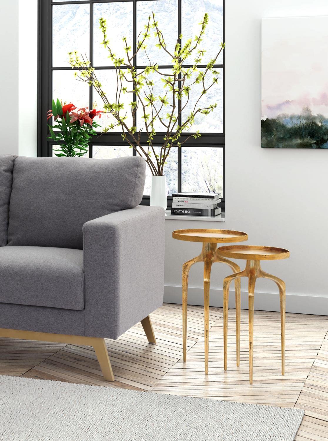 WOYBR Como Accent Table Set Antique Gold