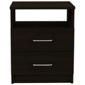 Depot E-Shop Salento Nightstand with Two Drawers, One Shelf, and Superior Top, 20" H, Black, Bedroom
