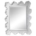 MY SWANKY HOME Organic Shape Modern White Coral Wall Mirror Matte Wood Grain Live Natural Edge