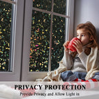 100% Light Blocking Blackout 3D Prism Privacy Window Film Room Darkening Glass Door Tint,Rainbow Effect Static Cling Heat Contro