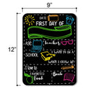 Chalkboard Style First Day Of School Photo Prop Tin 9 Inch By 12 Inch Sign - Reusable Easy Clean Back To School - Customizable W