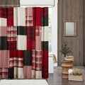 Woolrich Sunset Cotton Shower Curtain, Plaid Lodge/Cabin Shower Curtains For Bathroom, 72 X 72, Red