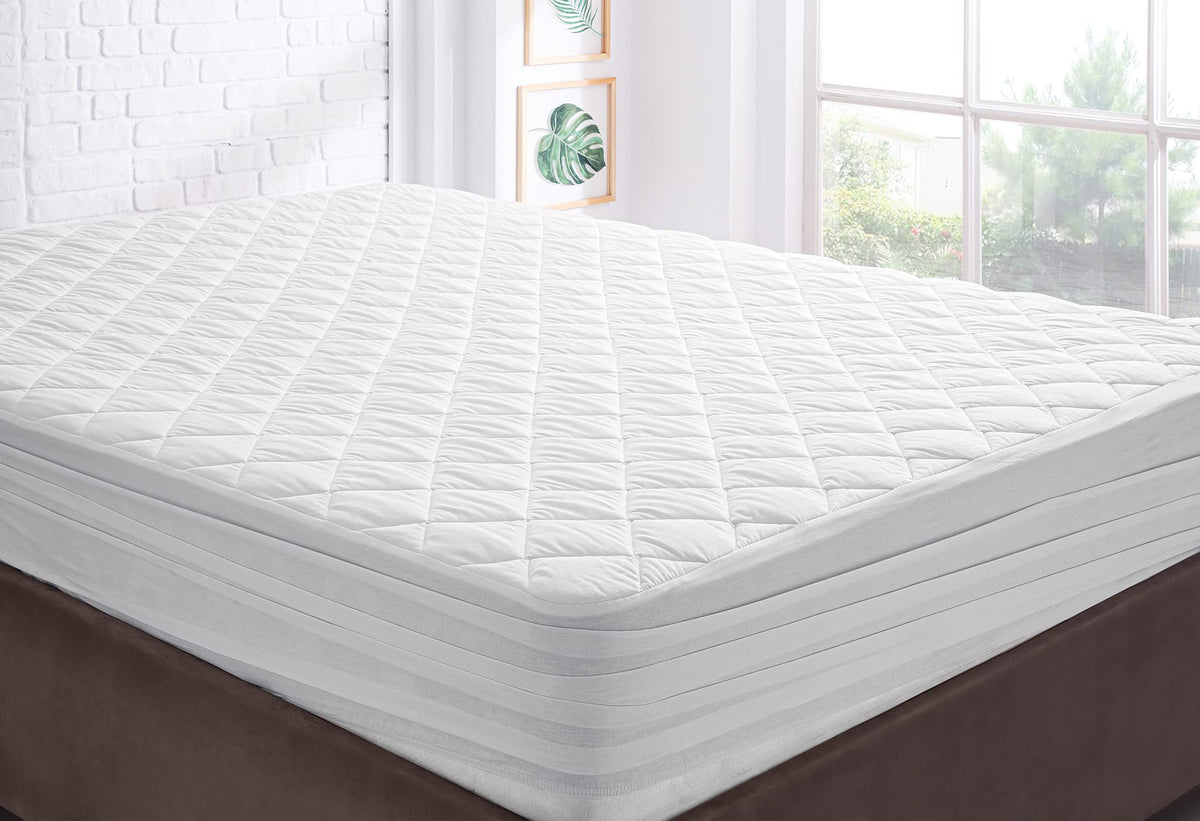 Yatas Bedding Perle Quilted Fitted Mattress Protector, Machine Washable And Easy Care, Superior Protection And Comfort,100% Cott