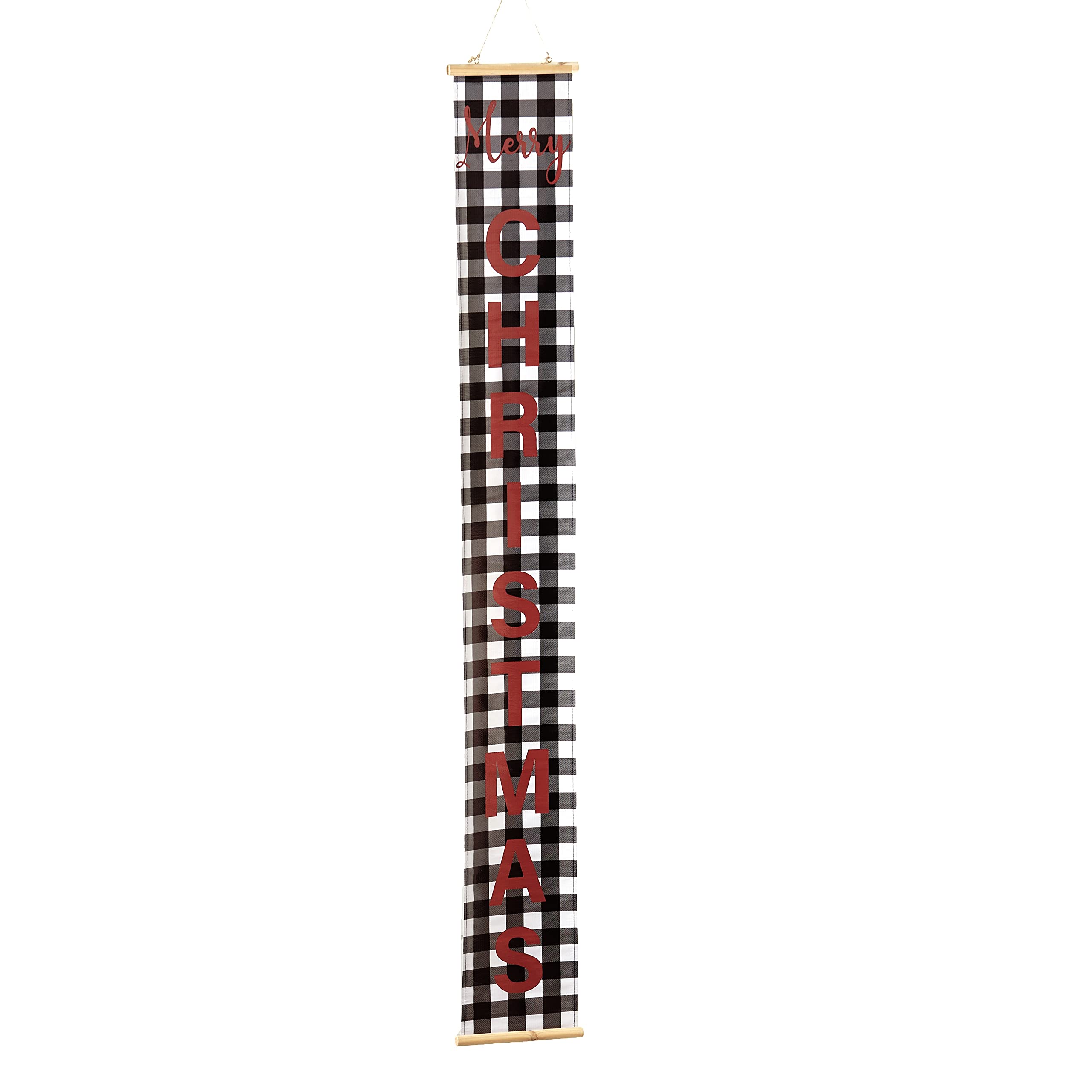 Plaid Holiday Decor  Black and White 70 Banner