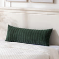 Fancy Homi Dark Green Long Body Lumbar Decorative Throw Pillow Covers 14X36 Inch For Bed Couch Bedroom Bench, Soft Corduroy Rect
