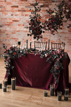 Ling'S Moment 2Pcs Black Arch Flowers Artificial Floral Swags Centerpieces Burgundy Wedding Rose Garland Greenery Arrangements F