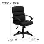 Flash Furniture Lane Mid-Back Black LeatherSoft Swivel Task Office Chair with Arms