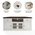 Crosley Furniture Shelby TV Stand for 65+ inch TVs, Entertainment Center with Adjustable Storage Shelves, White
