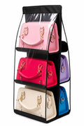 Hanging Handbag Organizer | 6 Pocket Purse & Bag Storage For Wardrobe, Closet & Almirah | Space Saving Organizer For Handbags, C