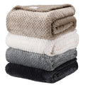 Newwiee 4 Pcs Flanne Fleece Throw Blanket For Bed Couch Large 3D Waffle Textured Soft Blanket Winter Warm Lightweight No Sheddin