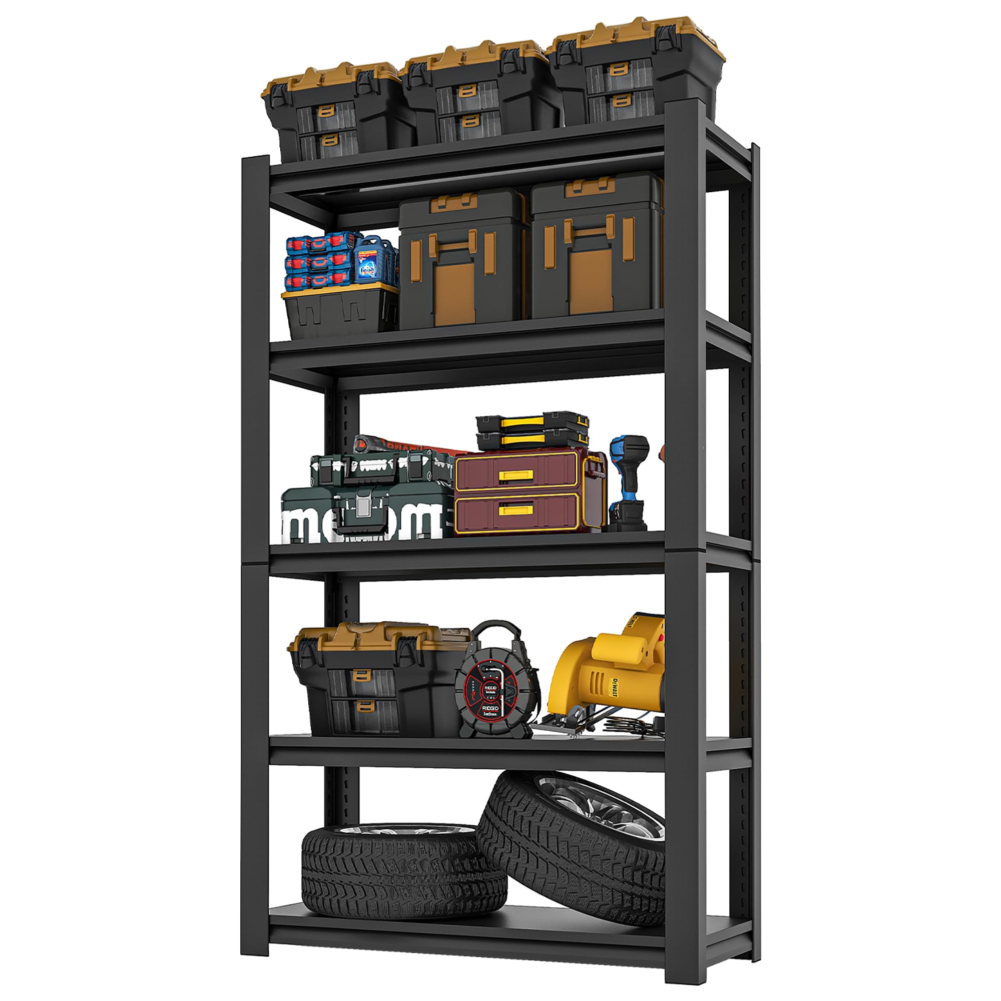 VIYET 72 H Garage Shelving, Garage Shelves Heavy Duty, 5 Tier Adjustable Garage Storage Shelves for Warehouse, Basement, Worksho
