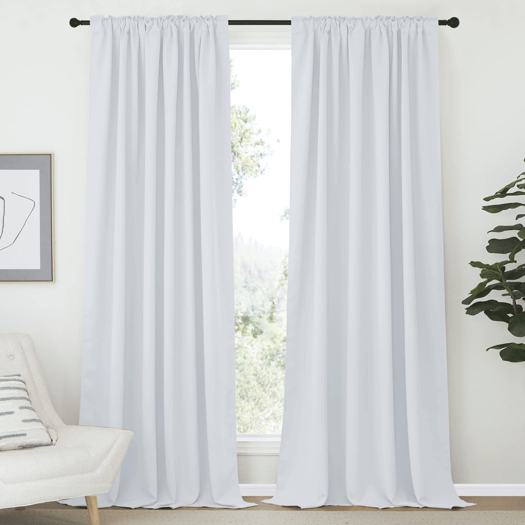 Nicetown Living Room Darkening Curtain Drapes - (Cloud Grey Color) W70 X L95, Set Of 2, Room Darkening Window Treatment Drapery Panels