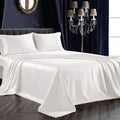 Siinvdabzx 3Pcs Satin Sheet Set Twin Size Ultra Silky Soft Ivory White Satin Twin Bed Sheets With Deep Pocket, 1 Fitted Sheet, 1