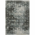 HomeRoots 508931 6 x 9 ft. Charcoal Gray Blue Ivory & Taupe Oriental Power Loom Stain Resistant Rectangle Area Rug