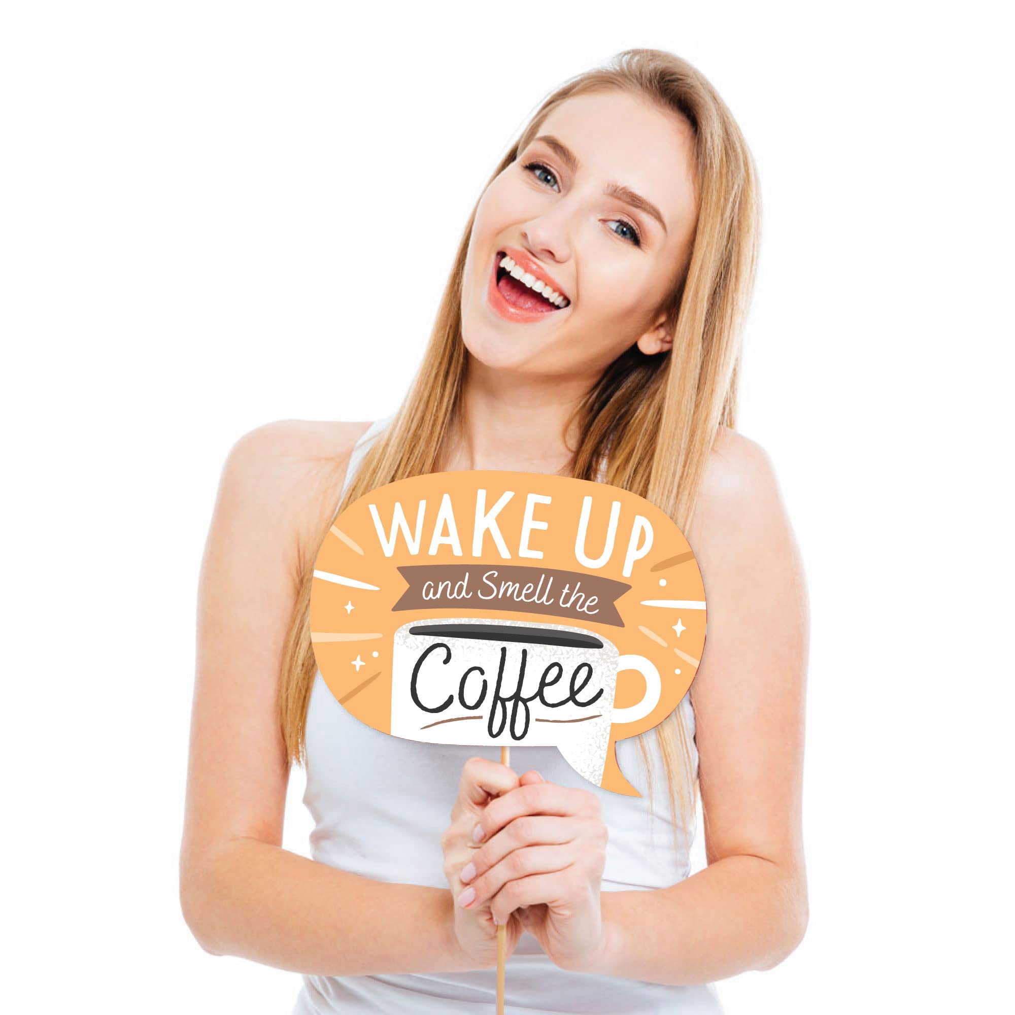 Big Dot Of Happiness But First, Coffee - Cafe Themed Party Photo Booth Props Kit - 20 Count