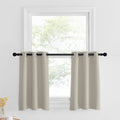 Nicetown Blackout Curtain Valances, Short Cafe Curtains Kitchen Tiers, Room Darkening Small Window Curtains Treatment Set Grommet Top For Bathroom/Basement(2 Panels, 29X30 Inches, Natural)