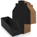 Fuyoooo 30 Pack 12 x 4 x 4. 5 Inches Cardboard Storage Bins Open Top Bin Boxes Black Corrugated Shelf Organizer Bins for Pantry,