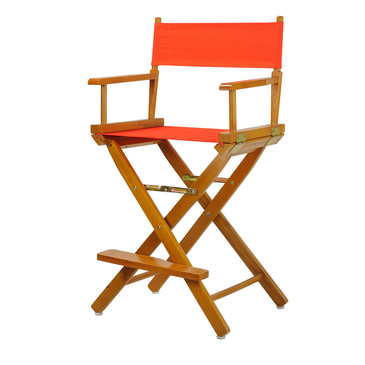 Casual Home Director'S Chair ,Honey Oak Frame/Orange Canvas,24&quot; - Counter Height