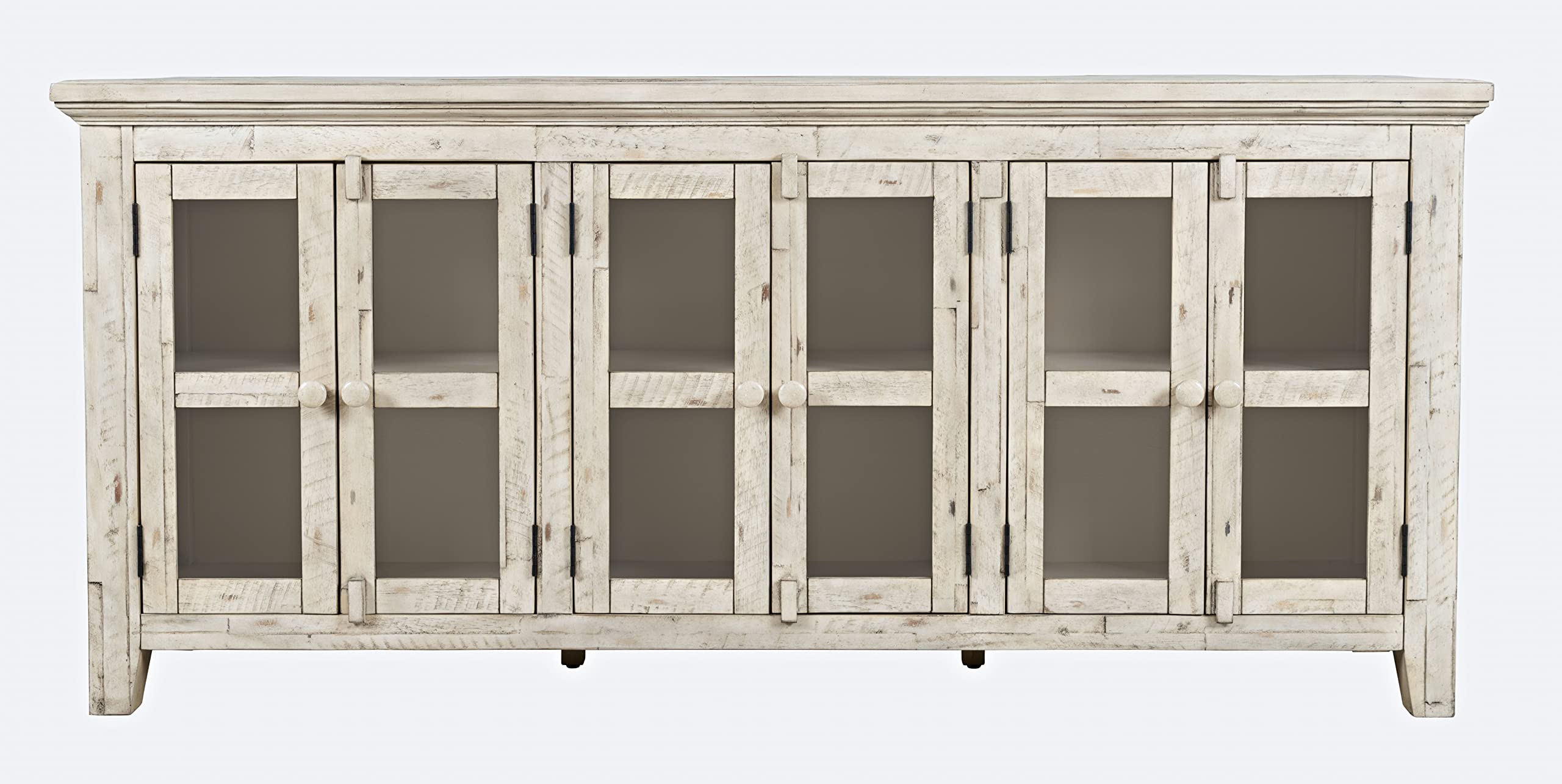 Jofran Inc. Rustic Shores Coastal Distressed Acacia Credenza Cabinet with Storage