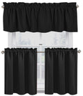 Native Fab 3 Pieces Window Curtain Tiers 26x36 and Valance 54x18 Set - Rod Pocket - Semi Sheer - Farmhouse Curtain for Kitchen, 