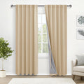 Xwzo Total Blackout Curtains With Tiebacks - Rod Pocket & Back Tab Thermal Insulated Noise Reducing Heat Blocking Drapes For Hal