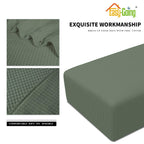 Easy-Going Stretch Ottoman Cover Folding Storage Stool Furniture Protector Soft Rectangle Slipcover With Bottom (Xx-Large,Grayish Green)