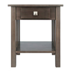 Ergode Wood Stafford End Table | Classic & Contemporary Design | Oyster Gray Finish | Drawer & Shelf | Solid & Composite Wood | 19.9' W x 18.9' D x 22' H (16018-VV) (16018-VV)