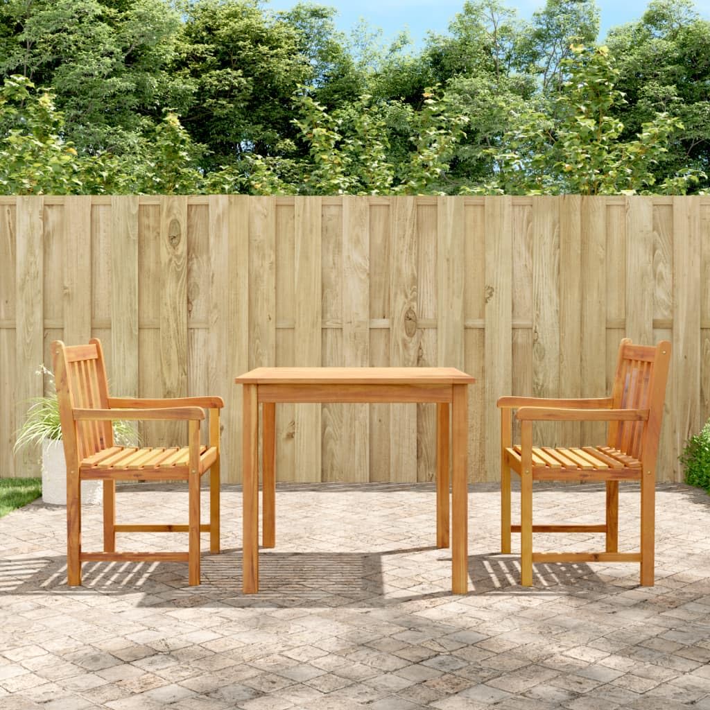 Garden Dining Group 3 Piece Solid Acacia - Thumbnail 2