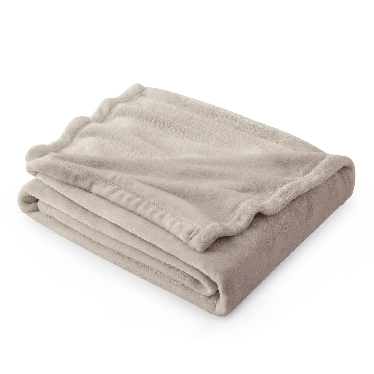 Bedsure Fleece Blankets Twin Size Oxford Tan - 300Gsm Lightweight Plush Fuzzy Cozy Soft Twin Blanket For Bed, Sofa, Couch, Trave